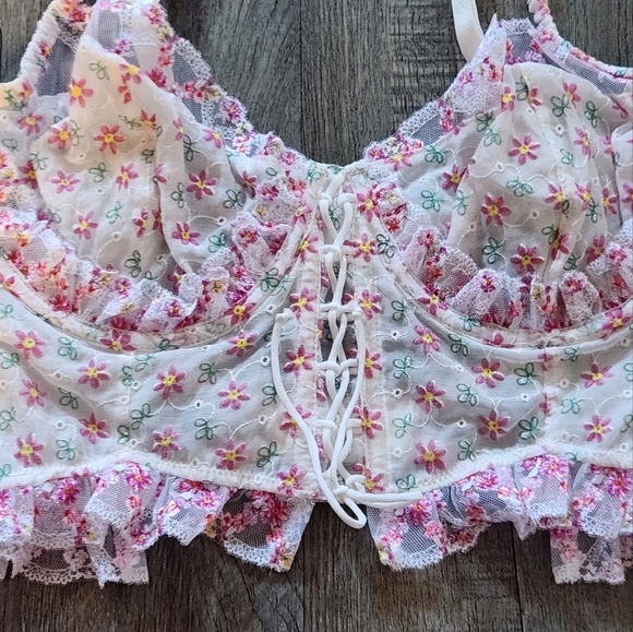 New!For Love and Lemons Bloom Bustier Top - Picture 7 of 13